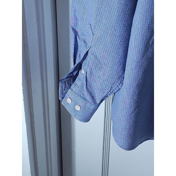 Ben Sherman Tailored Skinny Fit Mens Shirt 17 1/2 - 44/45 Blue Brown Checkered L - Picture 6 of 16